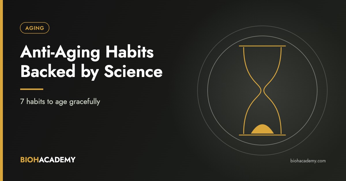 Anti-aging habits backed by science, hourglass illustration