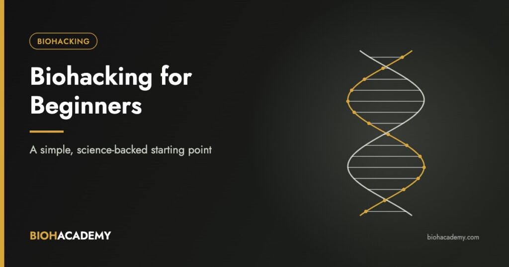 Biohacking for beginners guide, DNA helix illustration