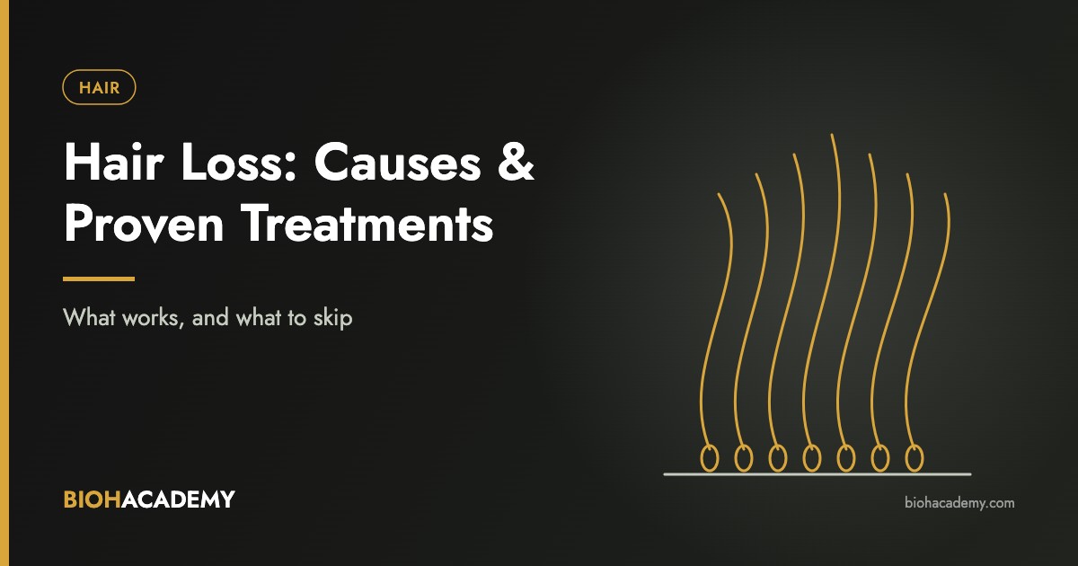 Hair loss causes and proven treatments guide by Biohacademy
